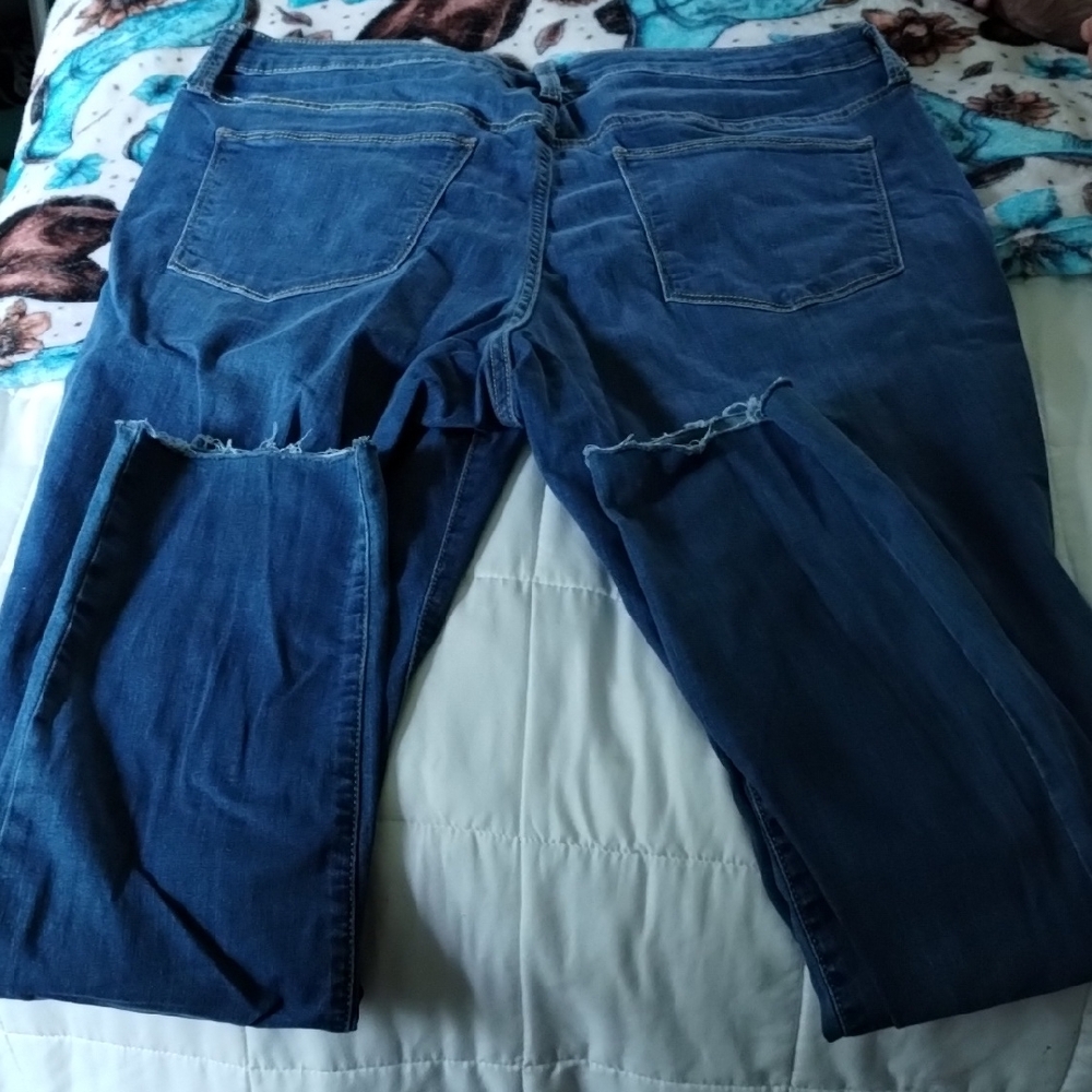 Women's Blue Distressed Jeans